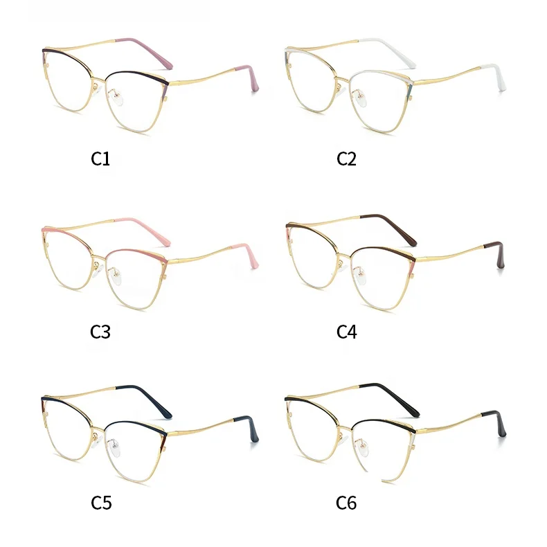2022 New Stocks Cat Eye Women Wholesale Anti Blue Light  Optical Frame Glasses Spectacle Eyeglasses Eyewear Frames 9740