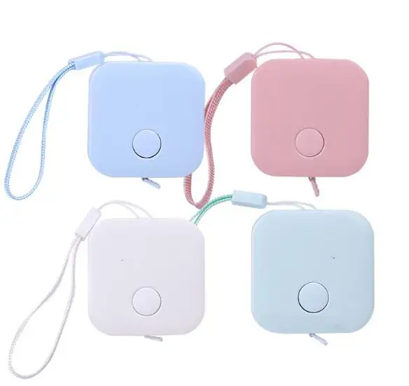 Custom Mini Pink Round PVC Portable Retractable 1.5 M tape measure keychain