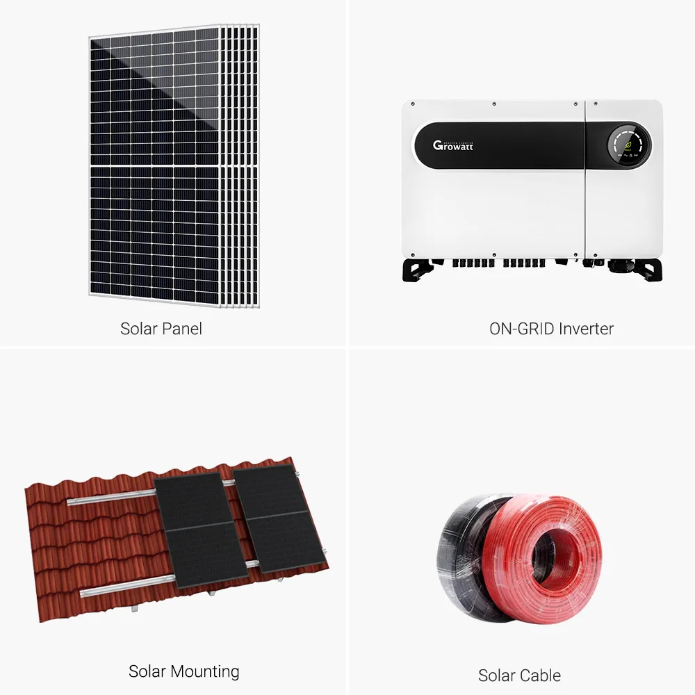 Growatt 20KW 50KW 100KW 1MW 3 Phase Commercial Power Solar System Solar Pv On Grid System Kits Solar Energy System