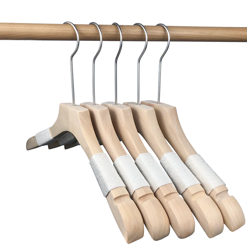 Personalized luxury space saving closet hanger wood 20 pack bamboo premium wooden clothes hanger