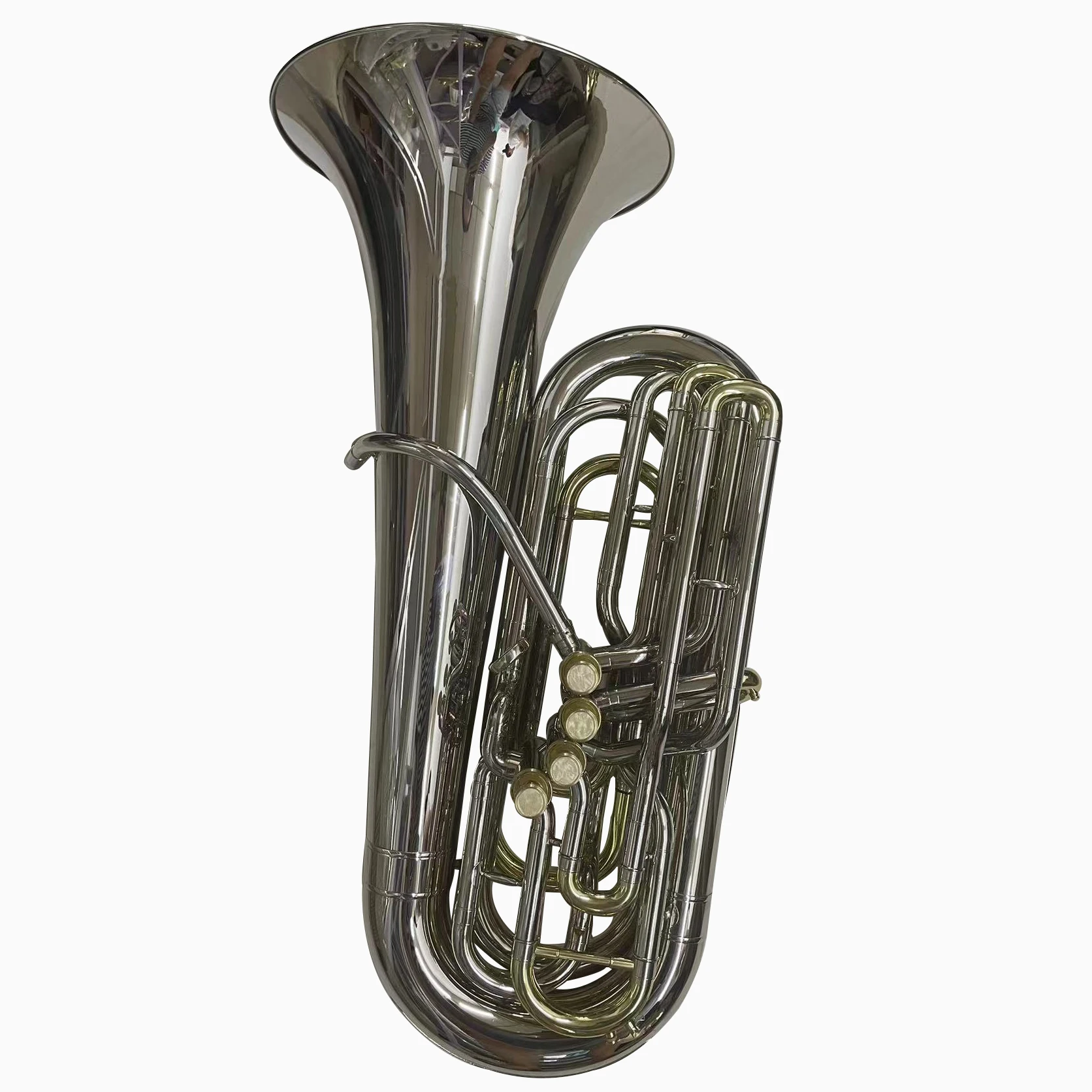 Manufacture production  Bb tuning nickel plated body 105 4 piston key model student tuba