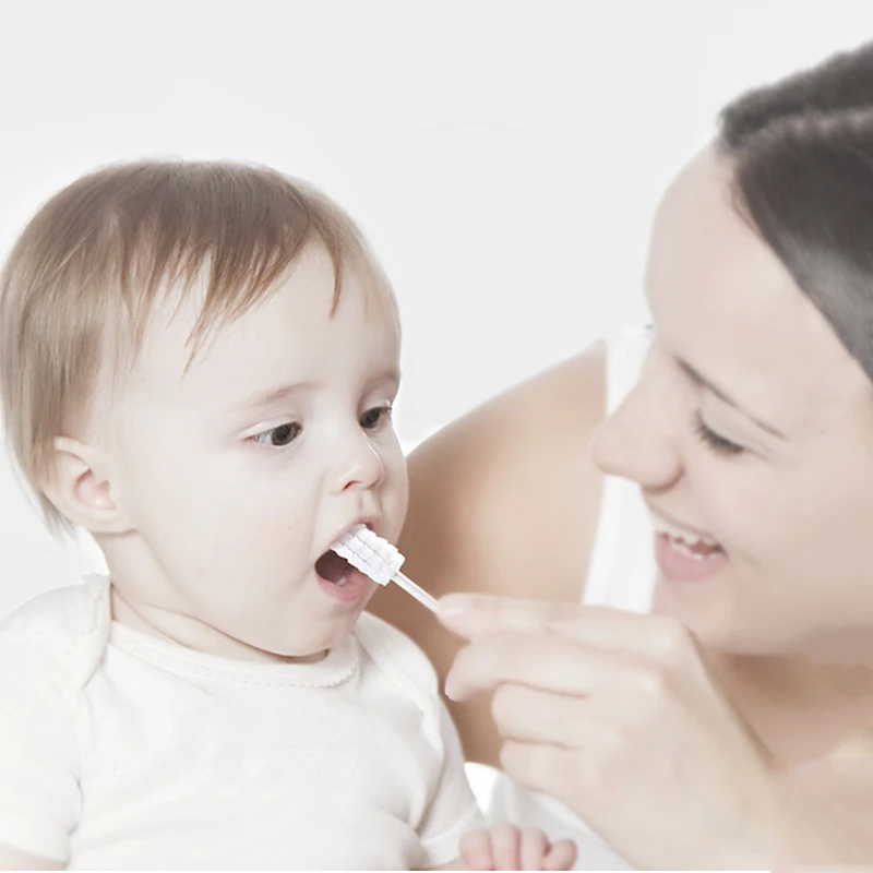 32pcs Oral Cleaning Baby Gauze Toothbrush Cotton Gauze Cleaner