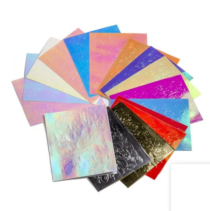 
16pcs/set Adhesive Laser holographic nail sticker neon nails stickers for nail decoration 