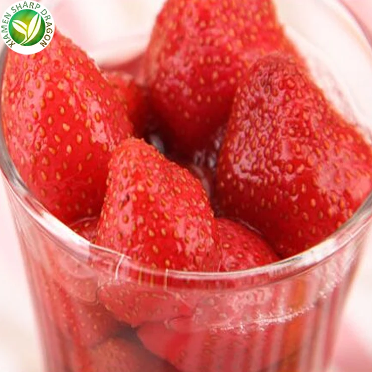 Fruit sugar canned strawberry in light syrup