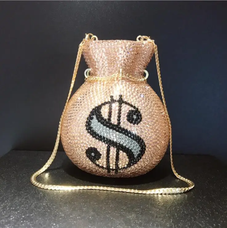 New Design Luxury Women Evening Pouch Money Bags US Dollar Diamonds Crystal Clutches party purses