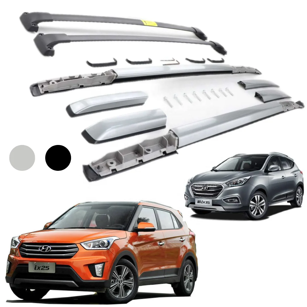 Боковые рейки из алюминиевого сплава для крыши HYUNDAI IX25 CRETA TUCSON ix Tucson 2018 серебристые боковые