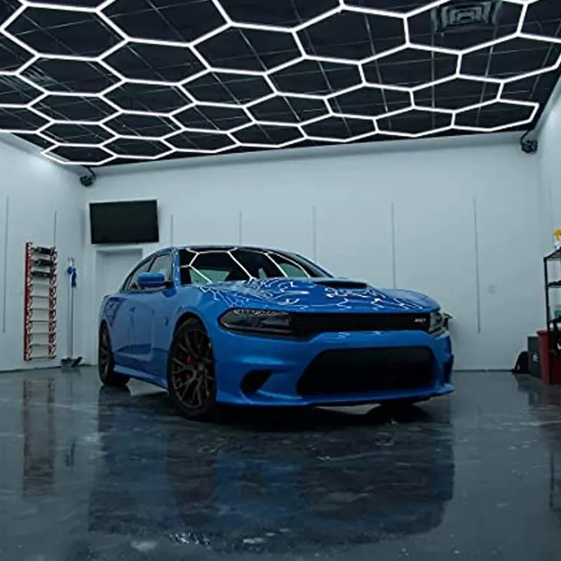 Top Quality Fast Delivery 110V 220V Honeycomb Car Detailing Work Ceiling Garage Hexagonal LED Light