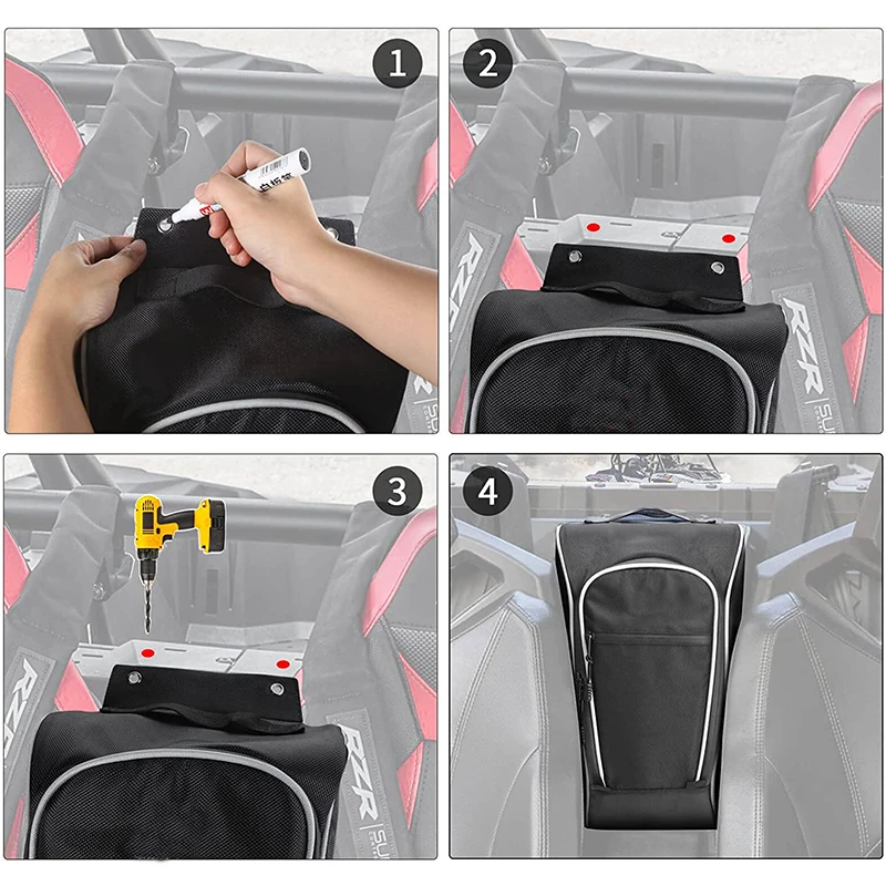 Cab Pack Center Console Storage Bag Shoulder Organizer Bag Compatible with For 2020-2021 UTV Polaris RZR PRO XP Center Seat Bag