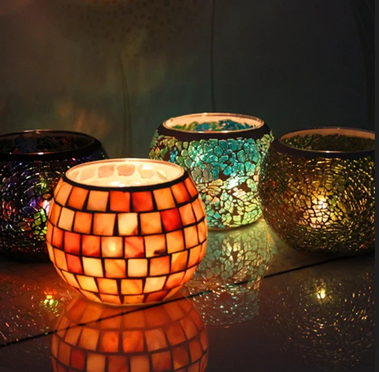 Luxury Table Ornament Handmade Luxury Glass Candle Jars Glass Tea Light Votive Holder