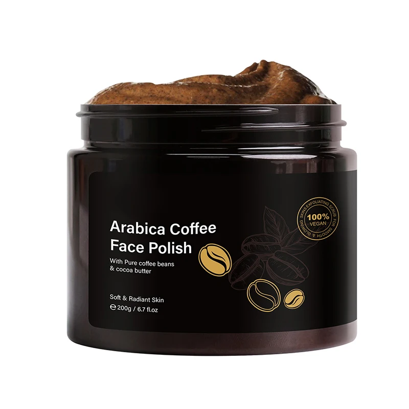 Private Label Arabica Coffee Sea Salt Face Body Scrub Anti Cellulite Whitening Exfoliator Coffee Scrub