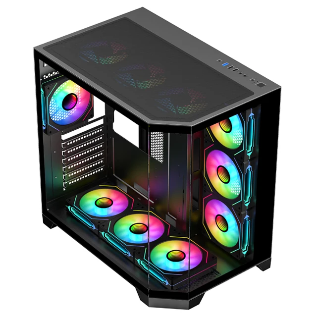 SATE(K902/K904)Top Manufacture Wholesale OEM/ODM Custom Mid Tower ATX Gaming PC case Tempered Glass Desktop Computer cabinet