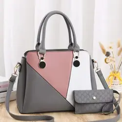 New design fashion classic wholesale hot sale big capacity ladies pu leather shoulder bags set women tote handbags purses