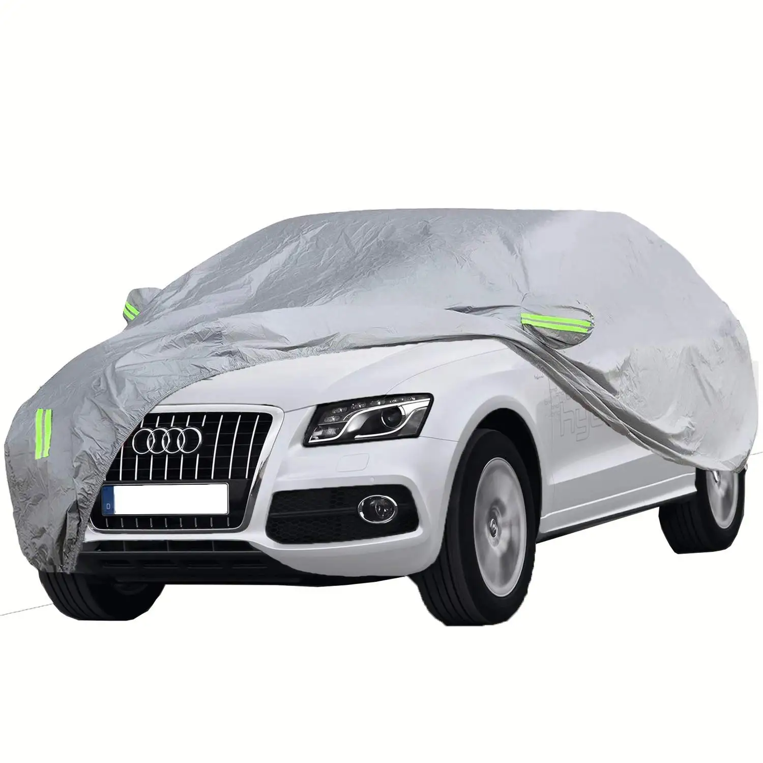 Silver  Car Cover with Zipper Door Car Cover is Breathable & Water Resistant to Protect Your Vehicle from All Elements