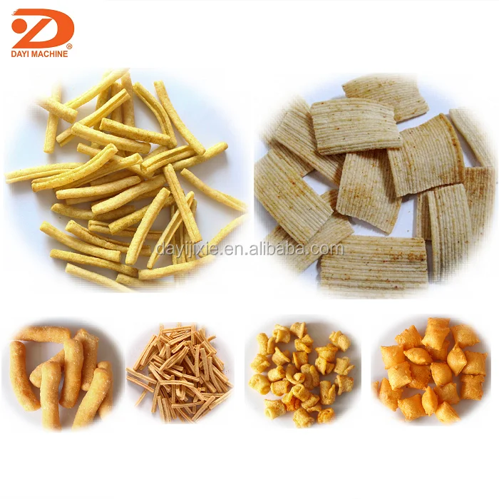 Fried Pallets Snacks Making Machine Fried Snack Food Wheat Flour Bugles Chips Making Machine