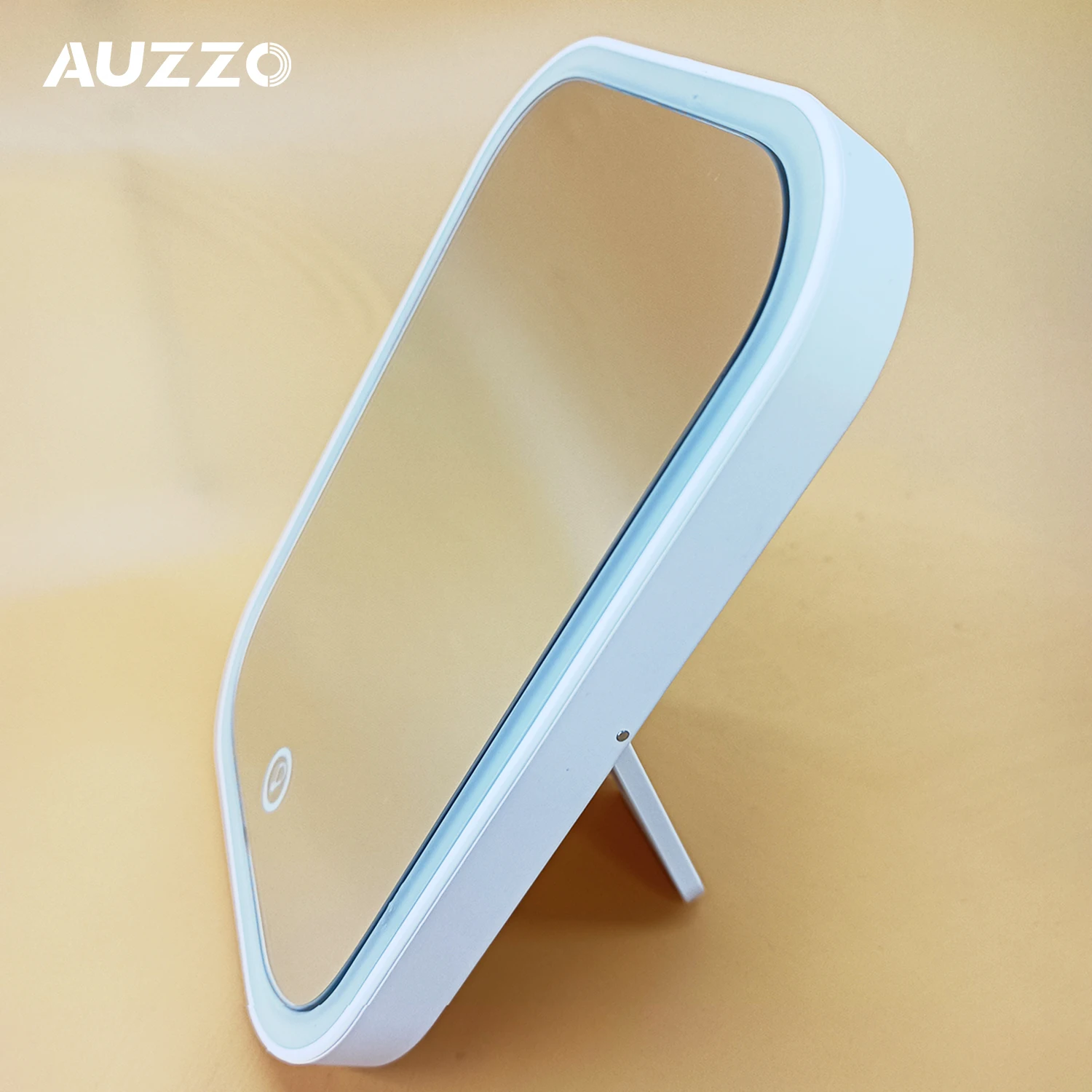 AUZZO 2023 Wholesale Custom Led Lighted Makeup Mirror Travel Desktop Dressing Table Portable Mirror For Women Girls