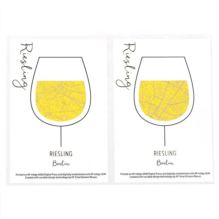 Custom Printed Self Adhesive Gold Stamping Paper Wine Label Stickers for Whisky Liquor Bottles