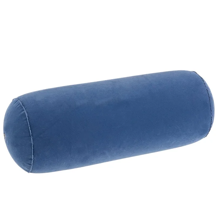 custom flocking inflatable bolster folding flocked travel neck pillow