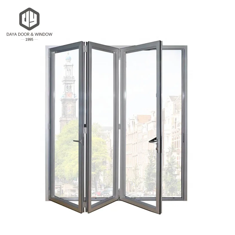Aluminum alloy double glazed windows folding glass window