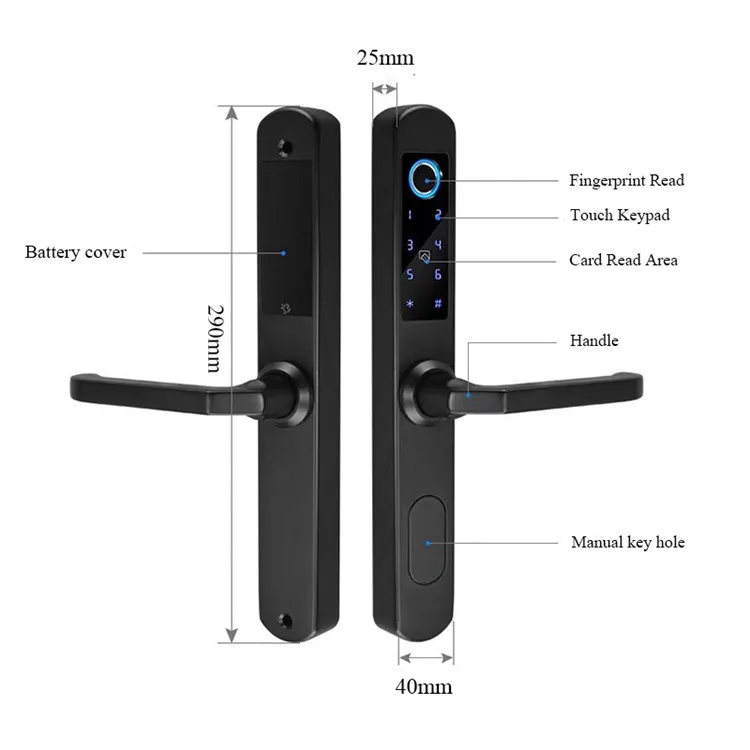 smart lock for metal sliding Aluminium door finger print cerradura inteligente dead bolt digital locks waterproof tuya wifi app