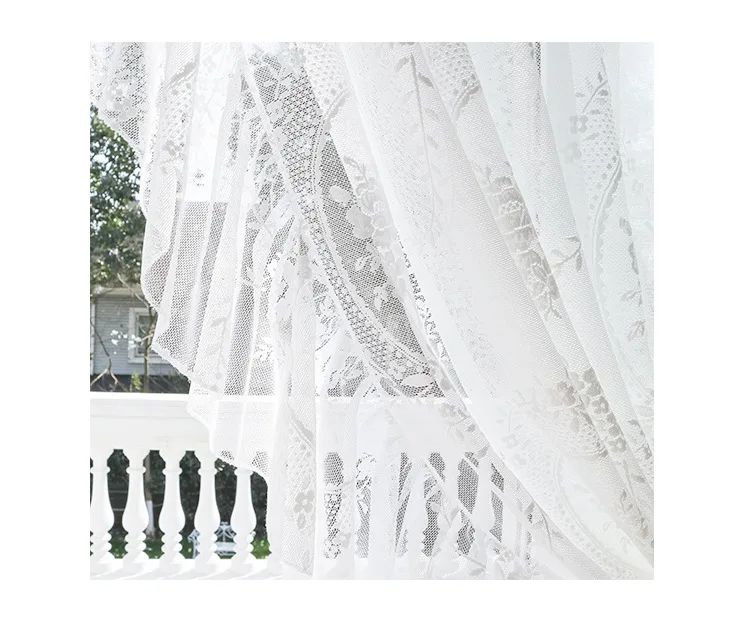 New Romantic Rose Lace Curtain Luxury For Living Room Curtains