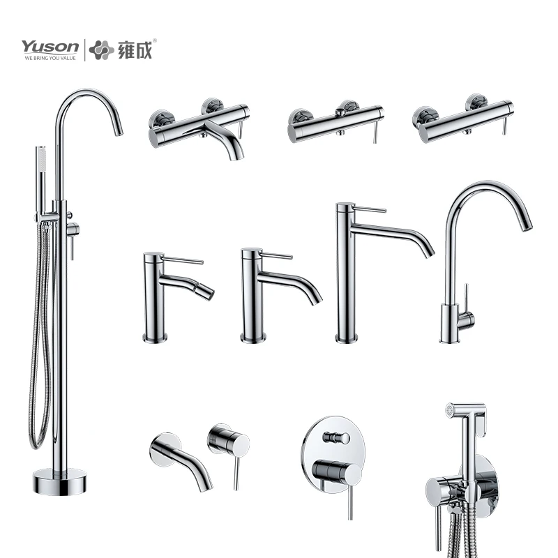 Yuson 3375 Single Handle Bathroom Hot and Cold Brass Faucet Chrome Shower Kitchen Sink Basin Mixer Faucet
