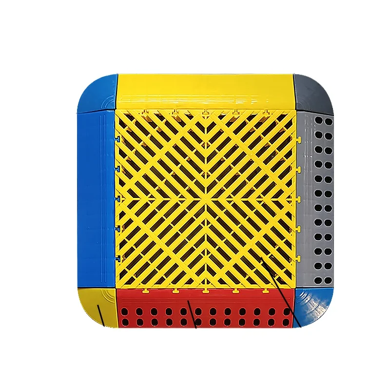 Customizable multi-color garage floor tiles, anti slip and durable grille
