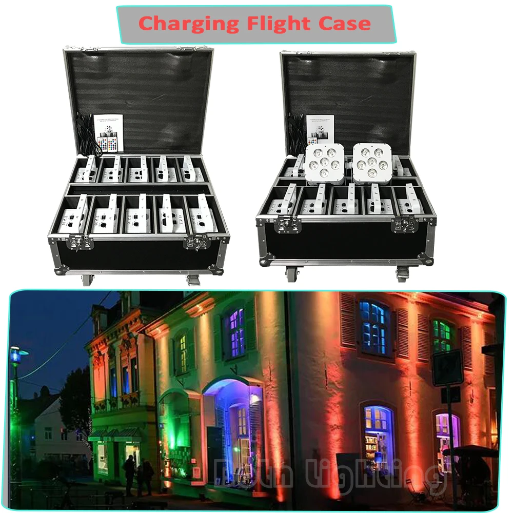 LED uplights Battery wireless 6x18w RGBWAUV 6in1 DJ Par light IR Remote Wifi Control Par For wedding DJ lights Stage Party Show