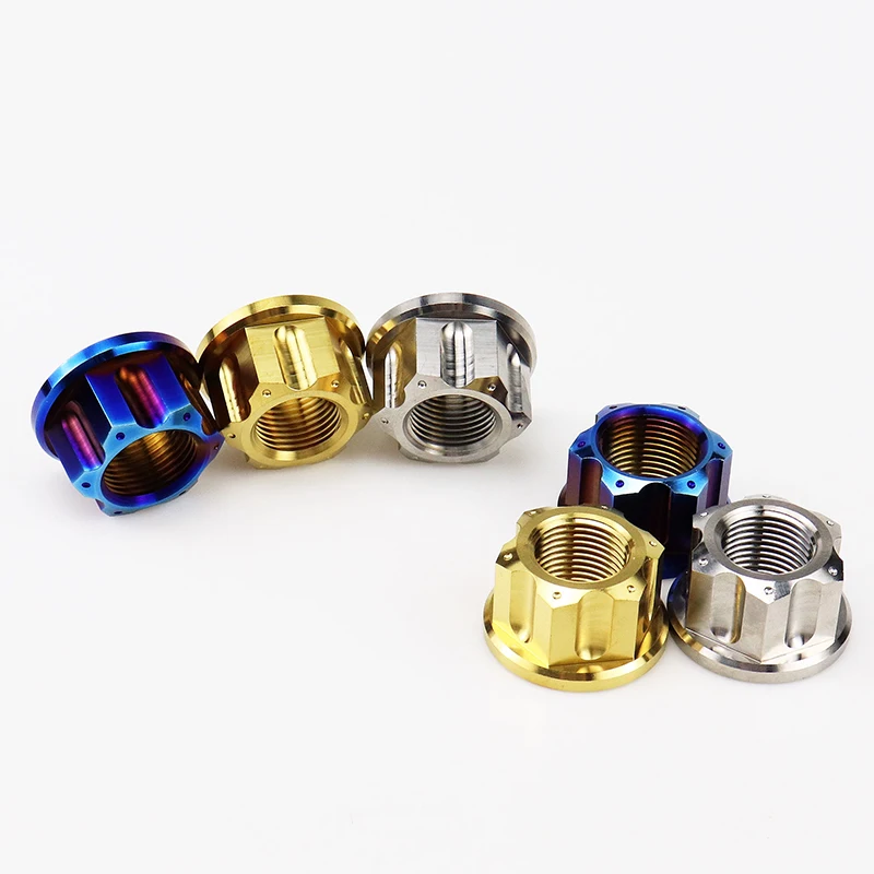 M6 M8 M10 M12 M20 Gr2 Gr5 Titanium Color Anodized Serrated Hexagonal Flange Nut Din6923