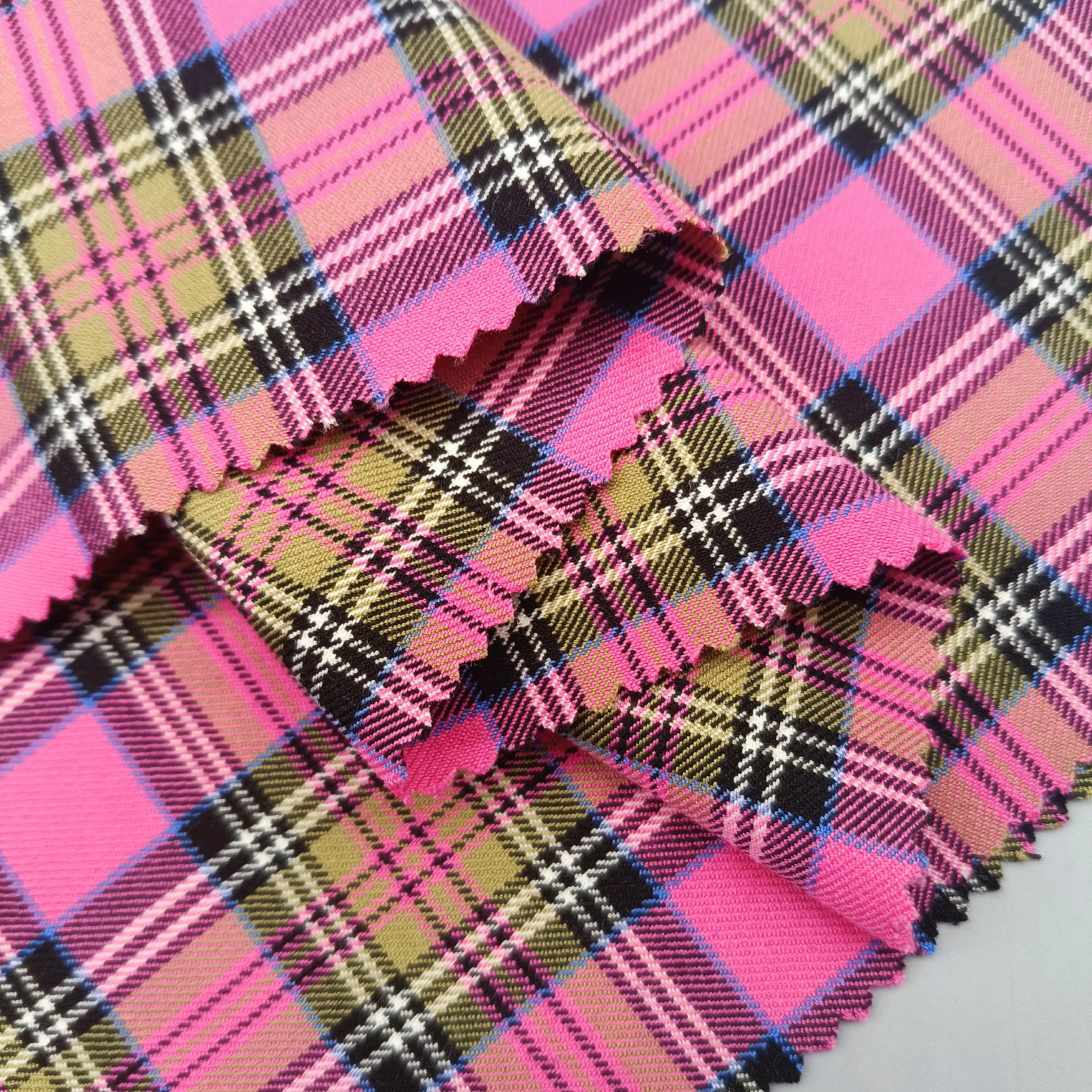 Dragon fruit color suiting fabric material for women fabric high quality school uniform fabric recycled