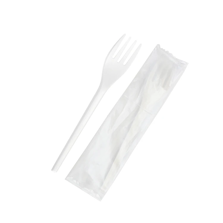 Экологичный биоразлагаемый одноразовый столовый сервиз, набор столовых приборов для путешествий, одноразовая пластиковая вилка