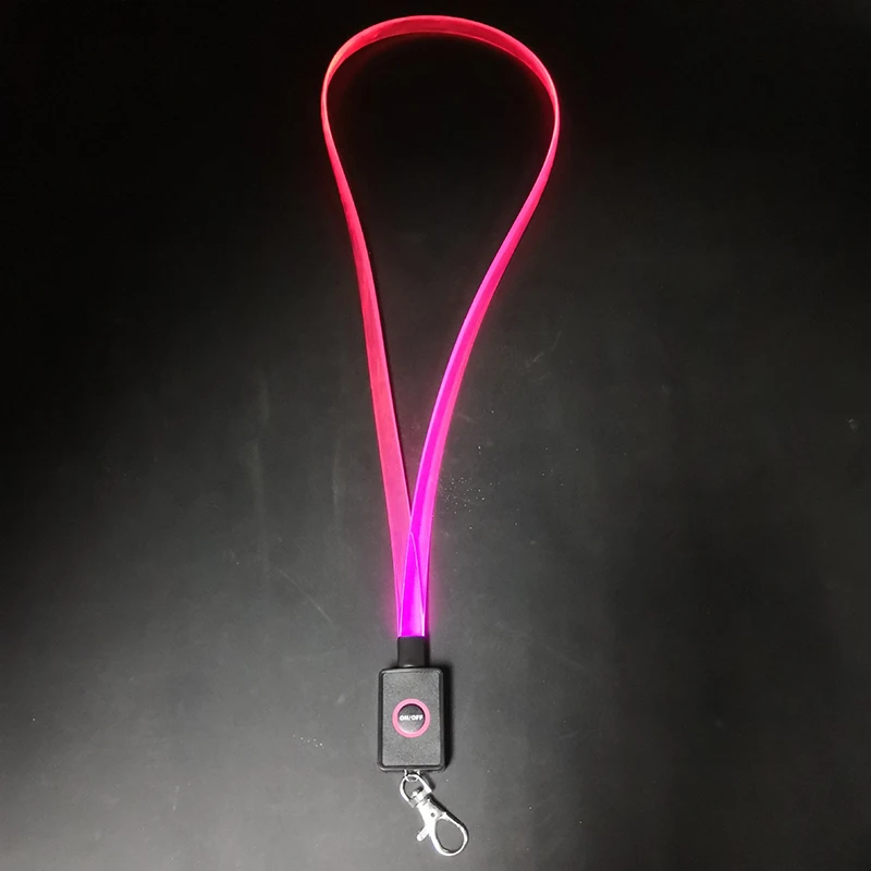 TPU LED Flashing lanyard necklace glowing lanyards flashing LED lights