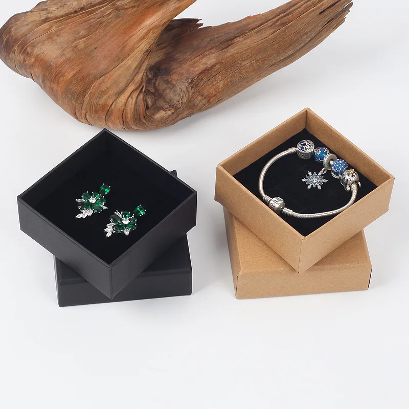 
Custom Logo Small Gift Cardboard Ring Bracelet Necklace Jewelry Packaging Box 