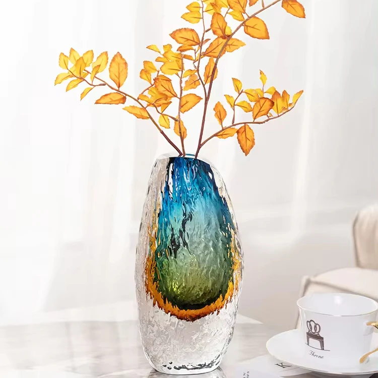 Newest Colorful Murano Glass Vase Chinese Wedding Decor Handmade Figurines Home