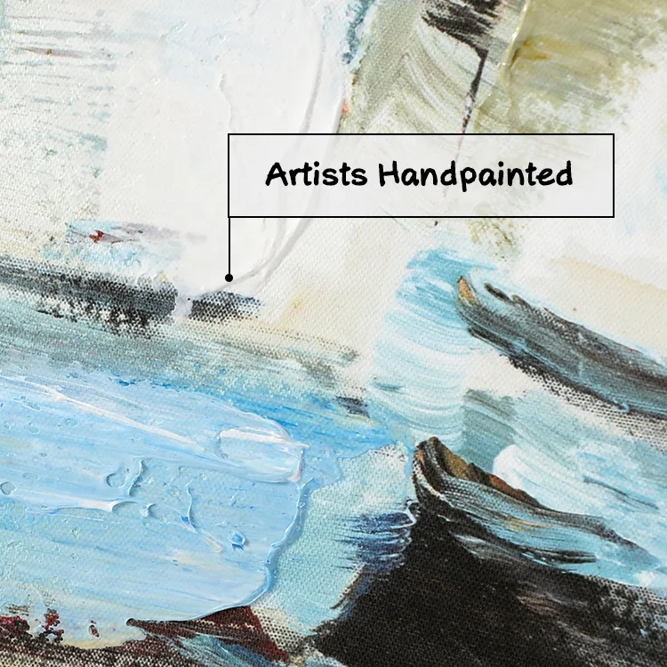 Ручная роспись импрессионистская Настенная картина с парусником абстрактный дизайн на заказ Картина холсте картины маслом