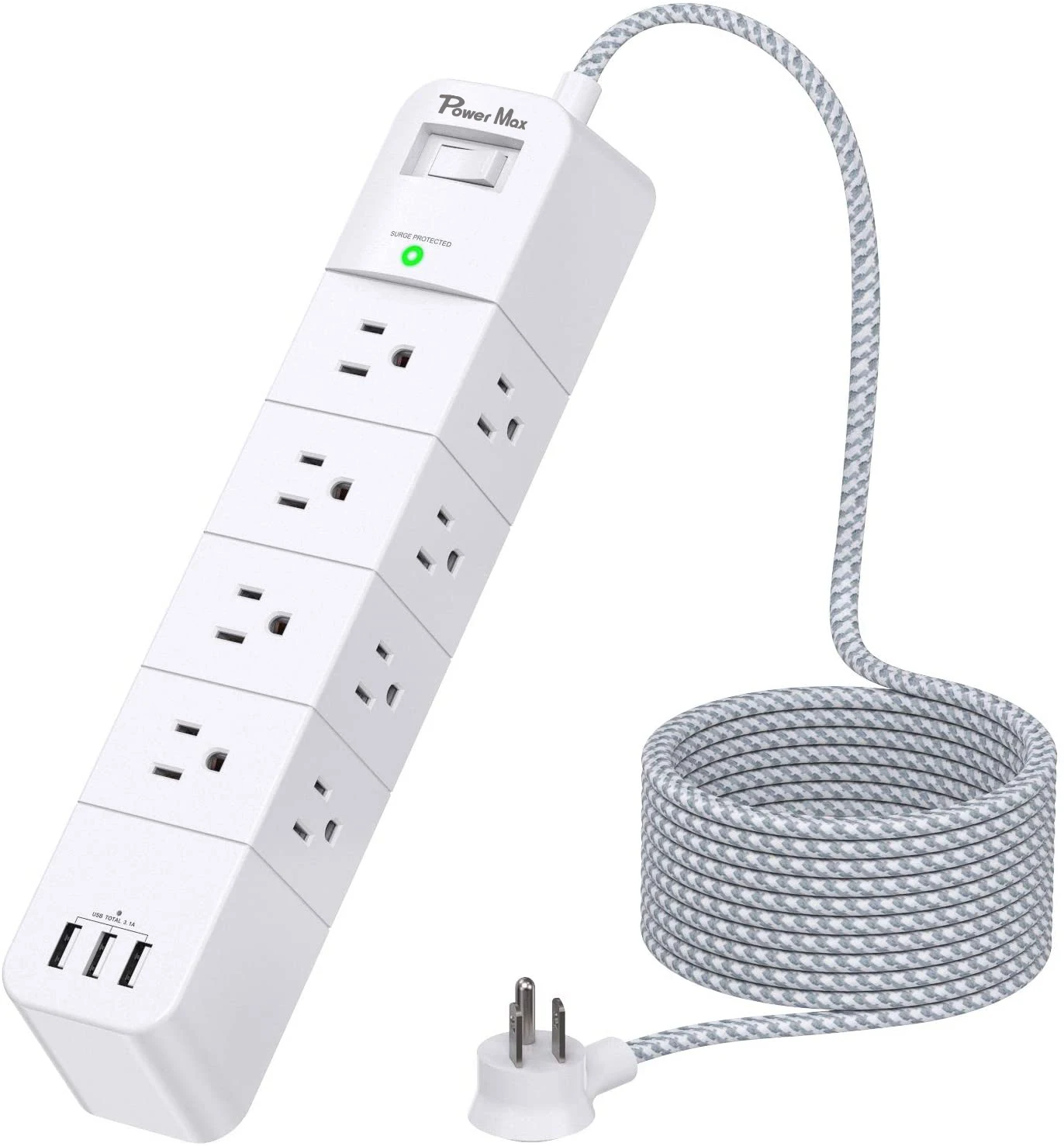 Hot Sale US 12 Way Surge Protector Joule Rating 700J Power Strip Home Office Essentials
