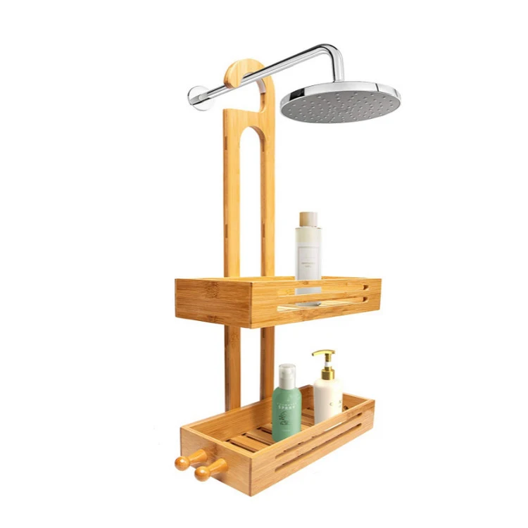 2024 Water Resistant Shower Head Stand Durable Shower Organizer With Rectangle Basket