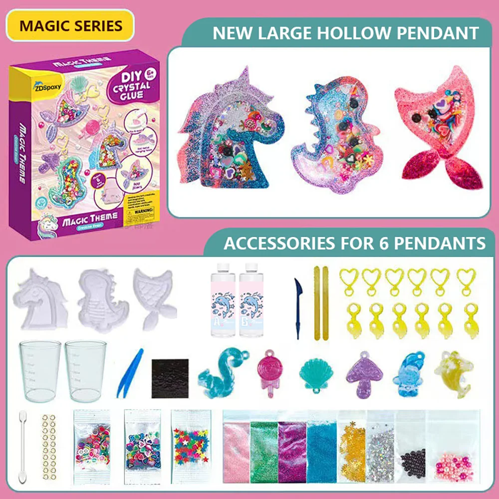 Funny Keychain Souvenirs Dog Tags Mobile Hanging Resin Crystal Crafts Arts Resin Craft DIY Kids Toys Making Kit