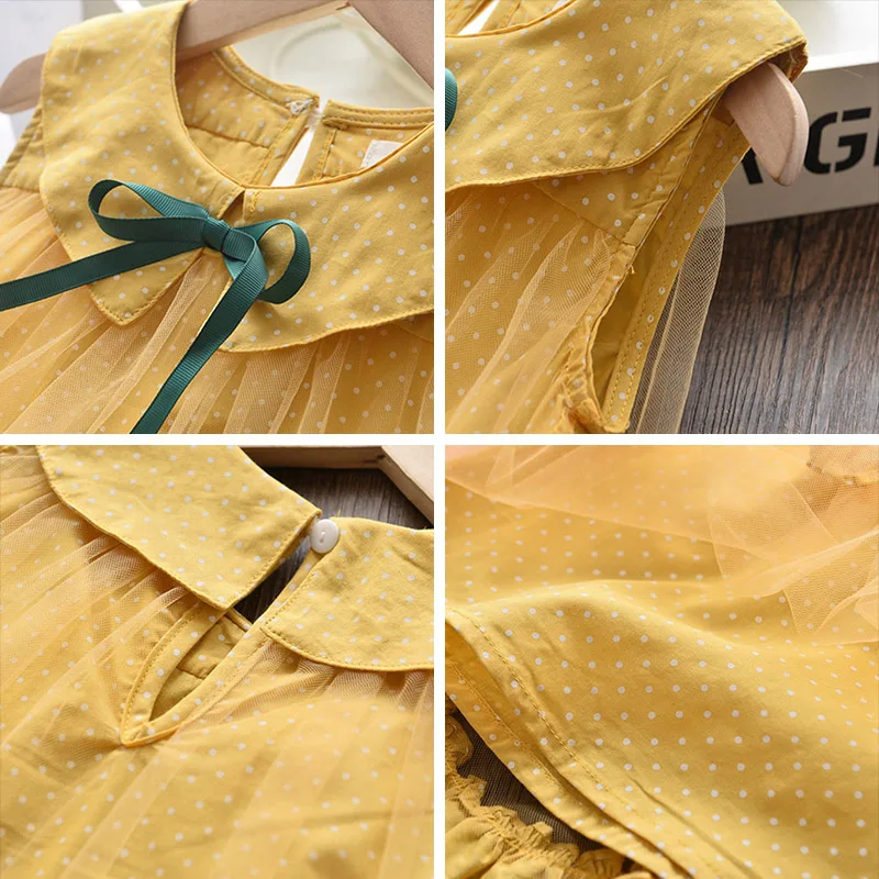 Wholesale Clothing Children Spanish 100% Cotton Lace Sleeveless Butterfly Lace-up Cotton Yarn Dresses For Girls