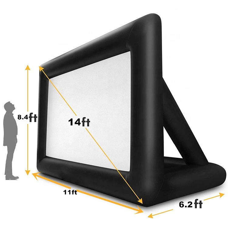  Silver or Rear Film Projection Projector Screen 2D Front 3D 180 Degree 14FT Outdoor Inflatable