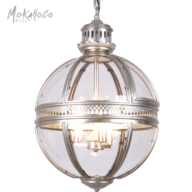 Victoria hotel pendant silver foil old color 3 Lights 3 sizes glass ball chandelier factory outlet chandelier