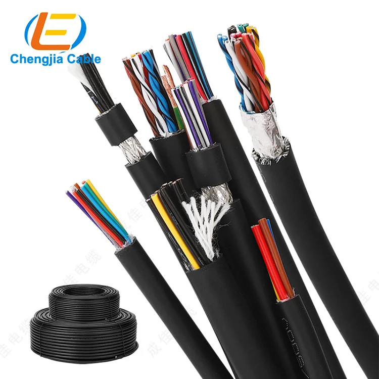 Flexible PVC Multi-core Round RVV Electrical Elevator Lift Cable with knitting and UV-resistance crane cable