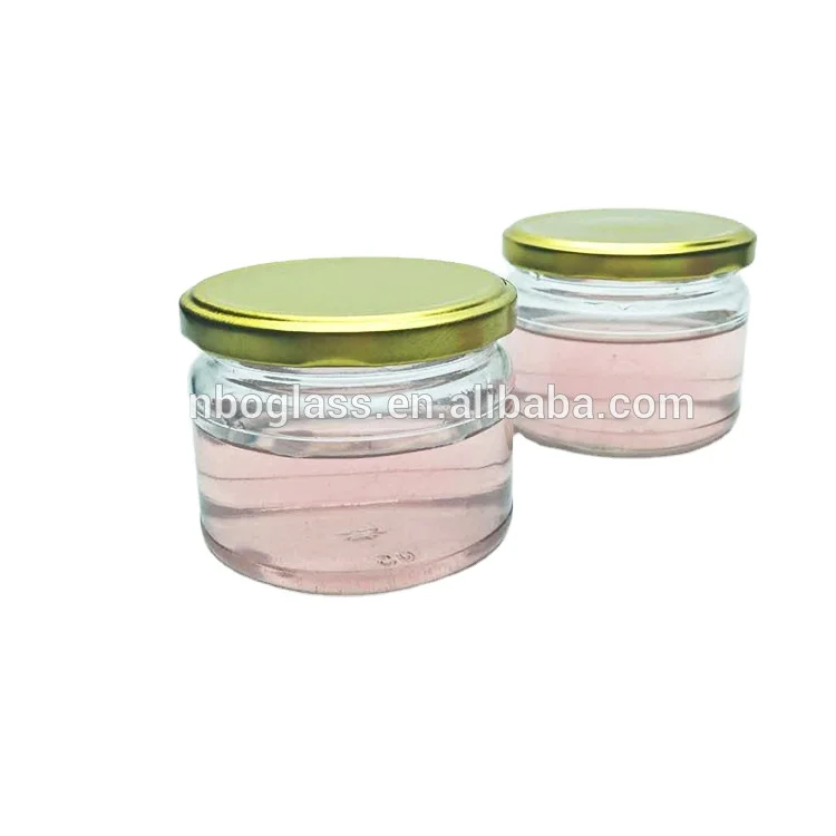 wide mouth glass honey jars with metal screw lid 250ml 300ml