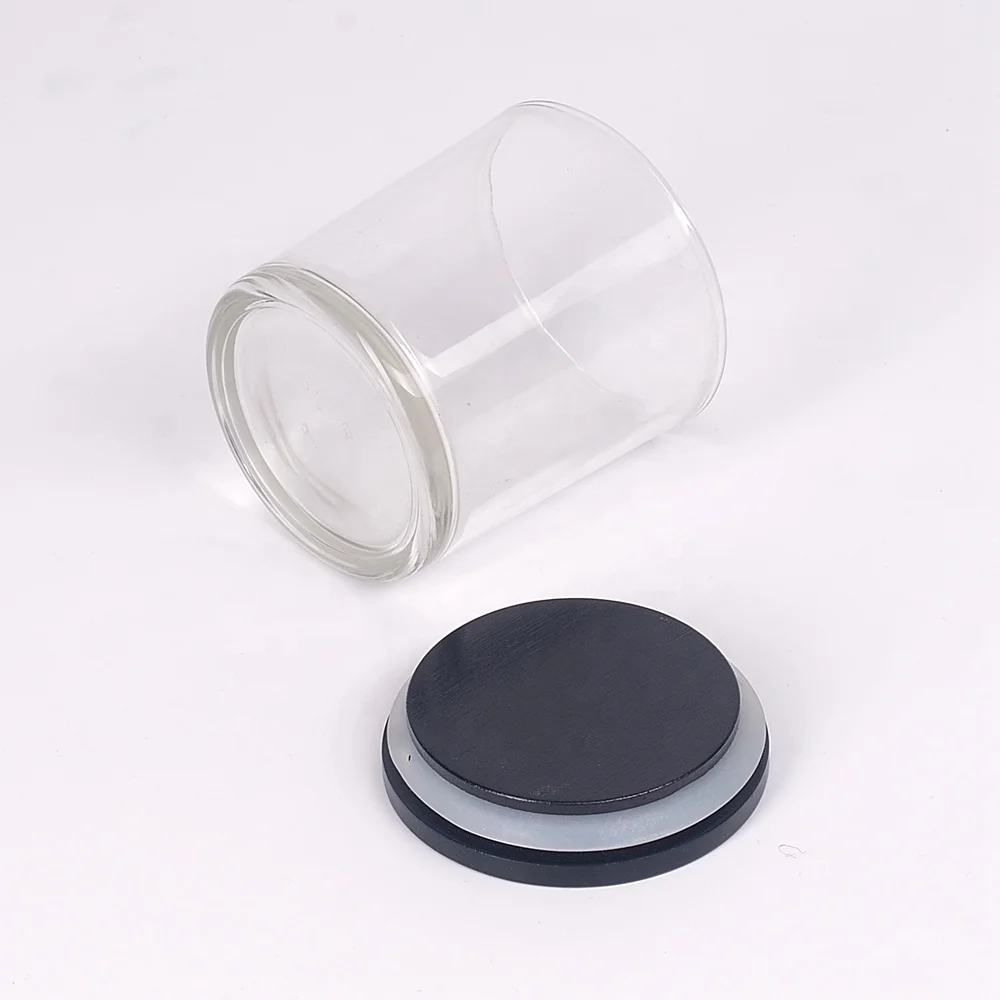 wooden packaging 50g 100g 150g 180g 200g 300g candle jar bamboo lid empty glass candle jar wooden lid