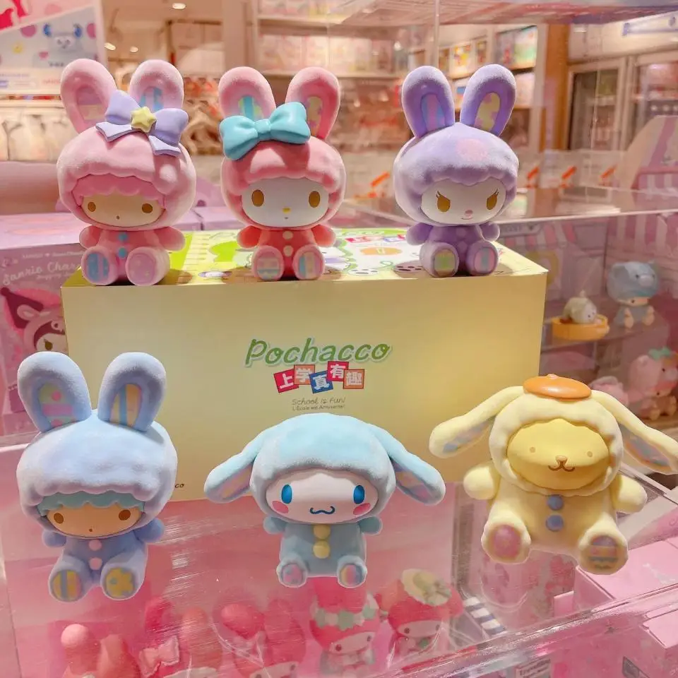 Фигурка Botu sanrio игрушки милая мультяшная аниме модель из ПВХ украшение для торта Kuromi Cinnamoroll шторка сюрприз Подарочная