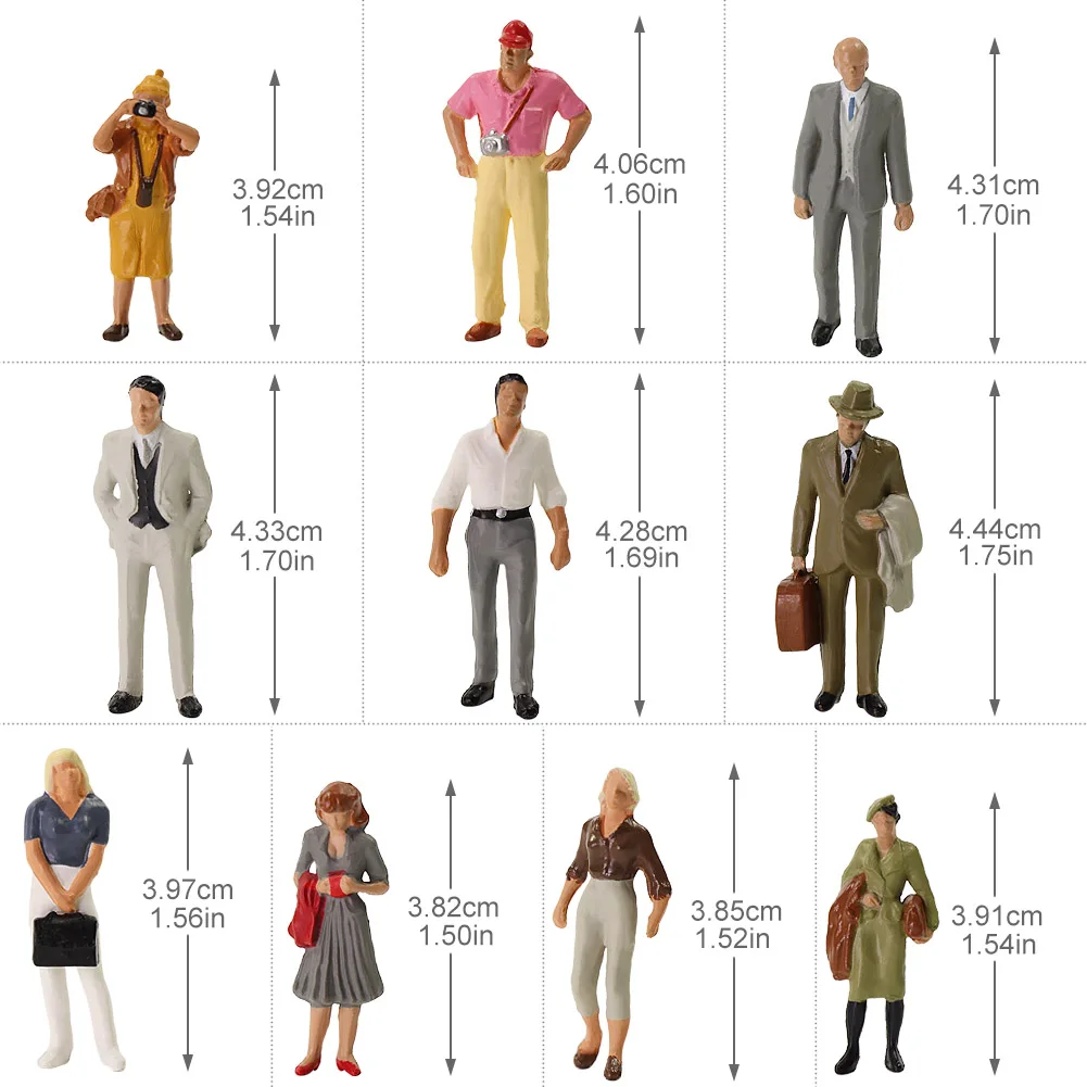P4310 Model Train Railway Different Poses 1:43 O Scale Standing Painted Figures People