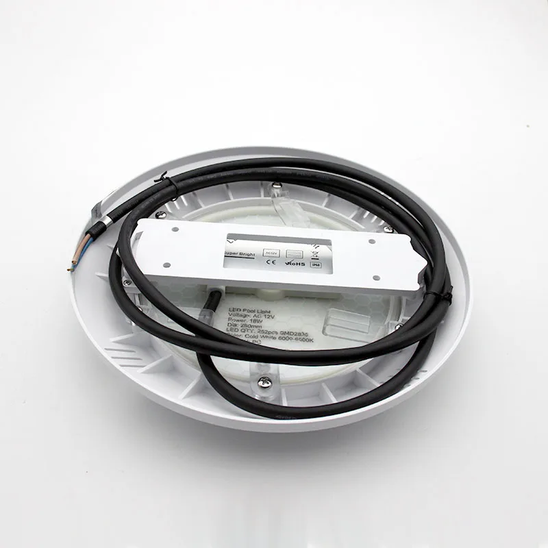 PC Flat Pool lamp 12V Wall Mounted 260mm led pool light resin RGB Remote Control 2 Wries LED Underwater swimming pool Light
