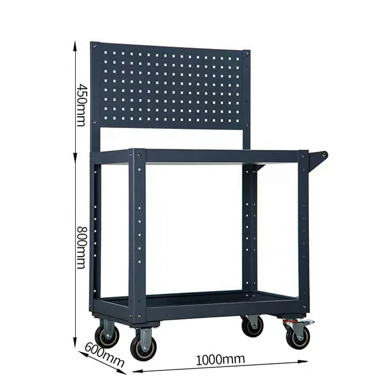 Safe And Stable Three-Layer Heavy-Duty Tool Truck For Outdoor Use, Movable Large Capacity Workshop Maintenance And Storage Cart