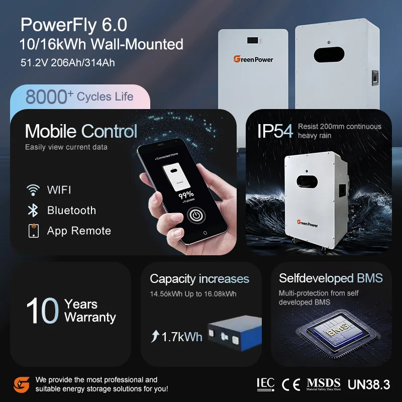 5kw 10kw 16kw 48V 51.2v 100Ah 200Ah home energy storage Battery Power Wall-Mounted Lithium Ion Battery