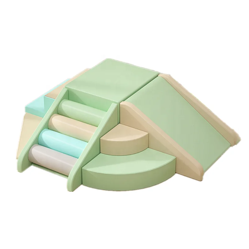 Best indoor toddler preschool soft play set white and grey foam soft play toys soft play climber for home