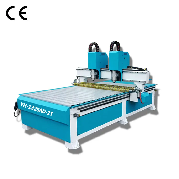 
 1325 двойной шпиндель 1300 кВт шпиндель с водяным охлаждением 3d CNC маршрутизатор 2500 x мм с ручным контроллером DSP  